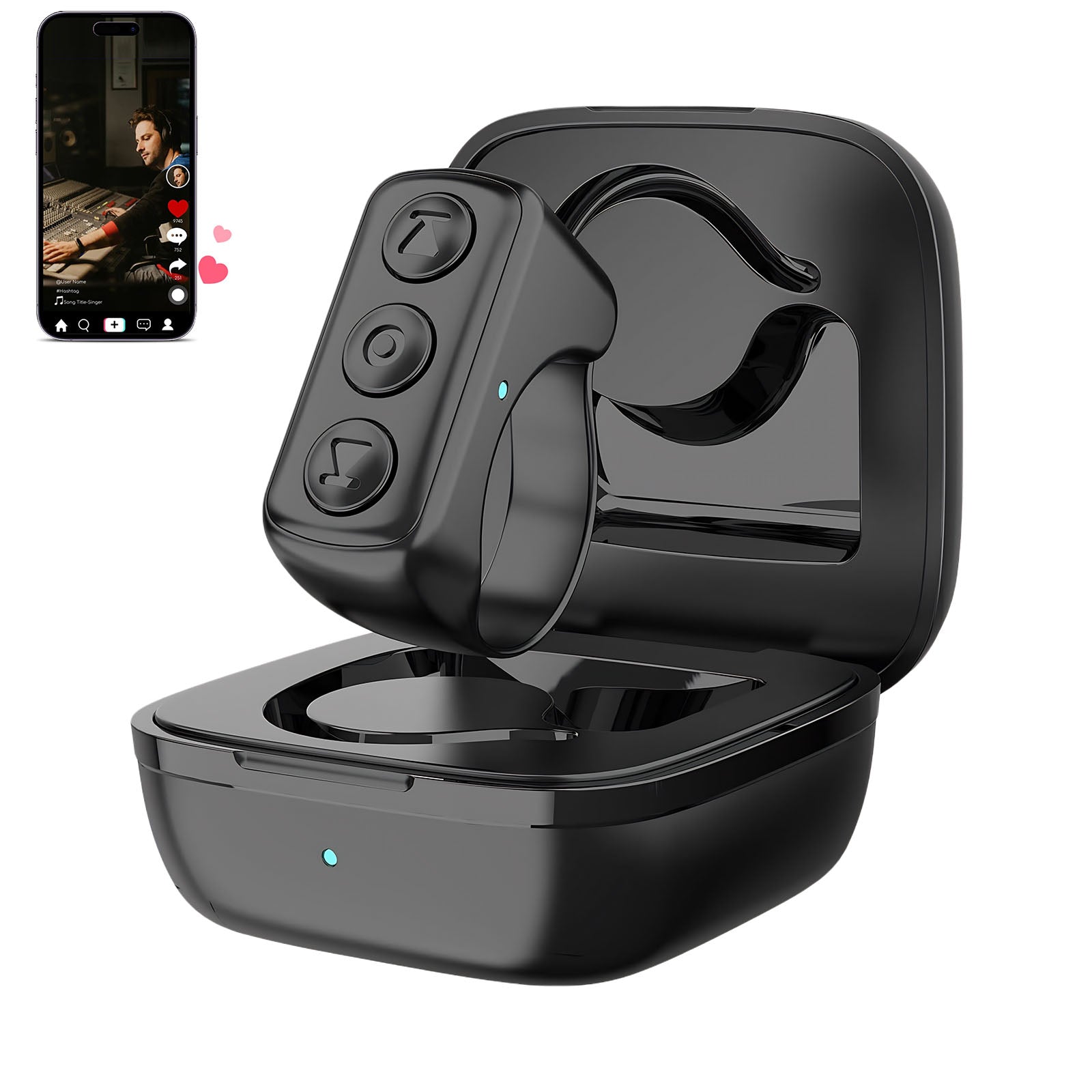 TikTok Scrolling Ring - Bluetooth Finger Mouse With Touchpad For Phone & PC Control