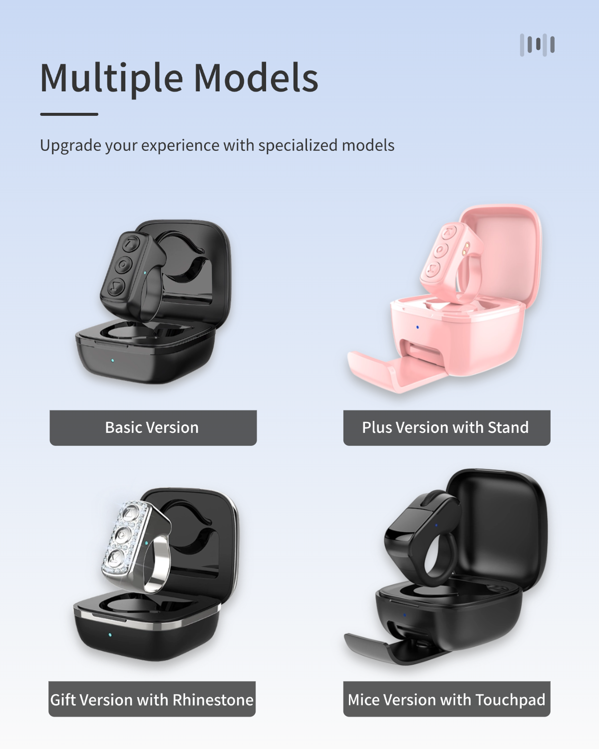 3-Link TikTok Scrolling Ring with Touchpad, Finger Silent Air Mouse, Remote Control for TikTok/YouTube Shorts/Instagram Reels, Bluetooth Page Turner for iPad/Kindle App/iPhone/Android/PC