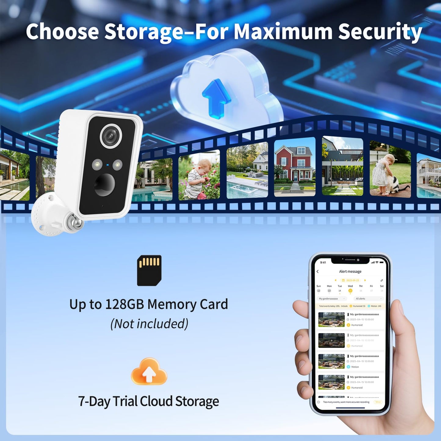 3-Link Security Cameras Wireless Outdoor 2 Pack, Wi-Fi Camera Outdoor Wireless for Home Security Outside, Motion Detection, Spotlight, Siren, Alexa Compatible, Only 2.4G Wi-Fi