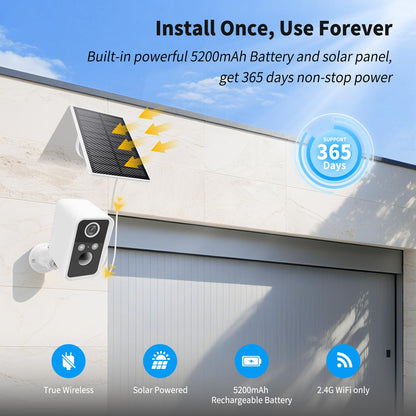 3-Link Security Cameras Wireless Outdoor 2 Pack, Wi-Fi Camera Outdoor Wireless for Home Security Outside, Motion Detection, Spotlight, Siren, Alexa Compatible, Only 2.4G Wi-Fi