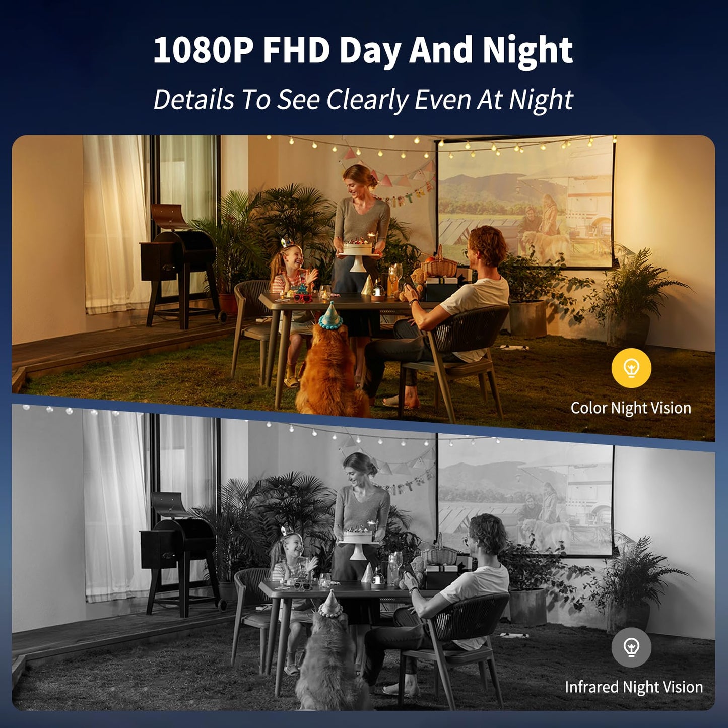 3-Link Security Cameras Wireless Outdoor 2 Pack, Wi-Fi Camera Outdoor Wireless for Home Security Outside, Motion Detection, Spotlight, Siren, Alexa Compatible, Only 2.4G Wi-Fi