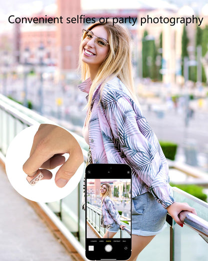 3-Link TikTok Scrolling Ring with Rhinestone, Remote Control for TikTok/YouTube Shorts/Instagram Reels, Bluetooth Page Turner for iPad/Kindle App/iPhone/Android