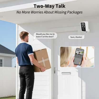 3-Link Security Cameras Wireless Outdoor 2 Pack, Wi-Fi Camera Outdoor Wireless for Home Security Outside, Motion Detection, Spotlight, Siren, Alexa Compatible, Only 2.4G Wi-Fi