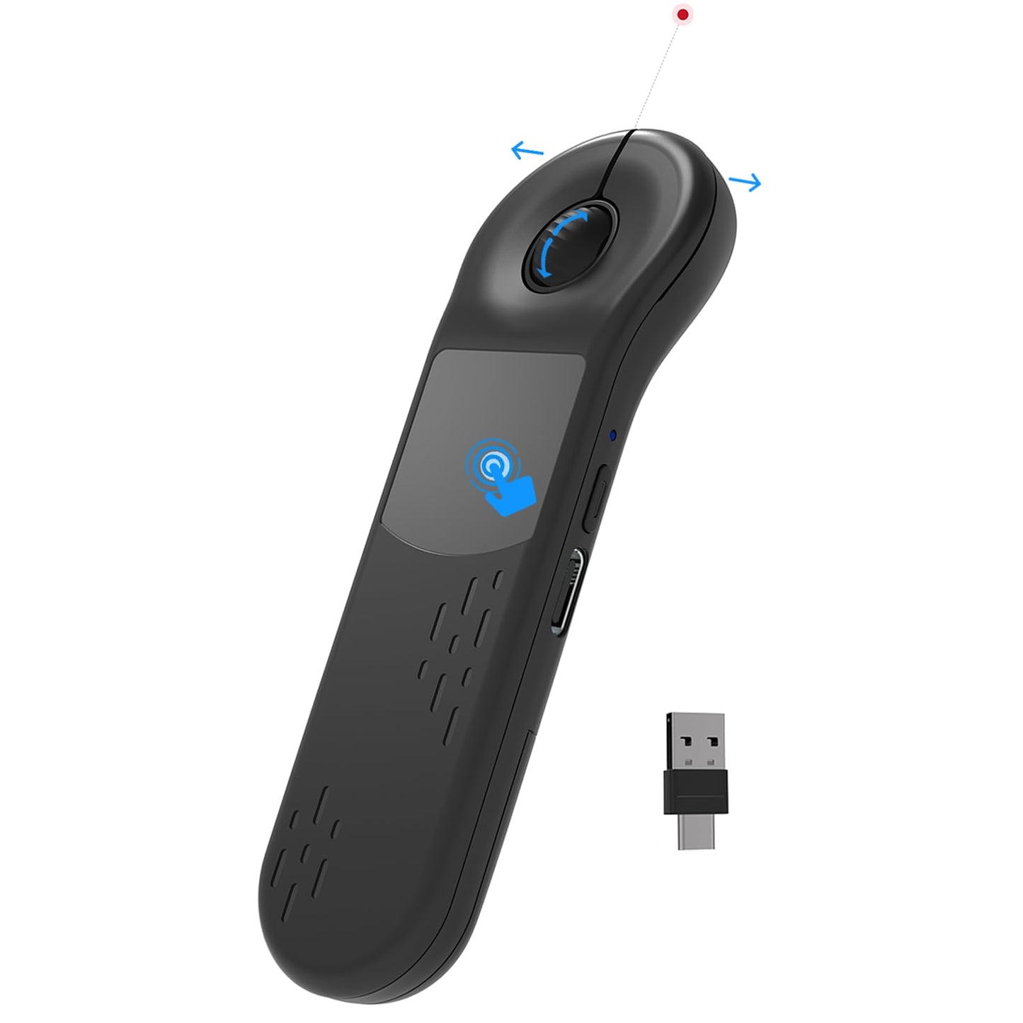 3-Link Air Mouse for PC/iOS/Android with Touchpad Rechargeable Wireless Presentation for PPT Pointer Bluetooth 2.4G Remote Control for PowerPoint/Keynote/Tiktok/Camera/Kindle App