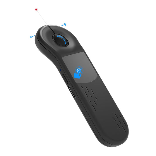 3-Link Air Mouse for PC/iOS/Android with Touchpad, Rechargeable Wireless Presentation Clicker, Bluetooth 2.4G Remote Control for PowerPoint/Keynote/Tiktok/Camera/Kindle Apps (Black)