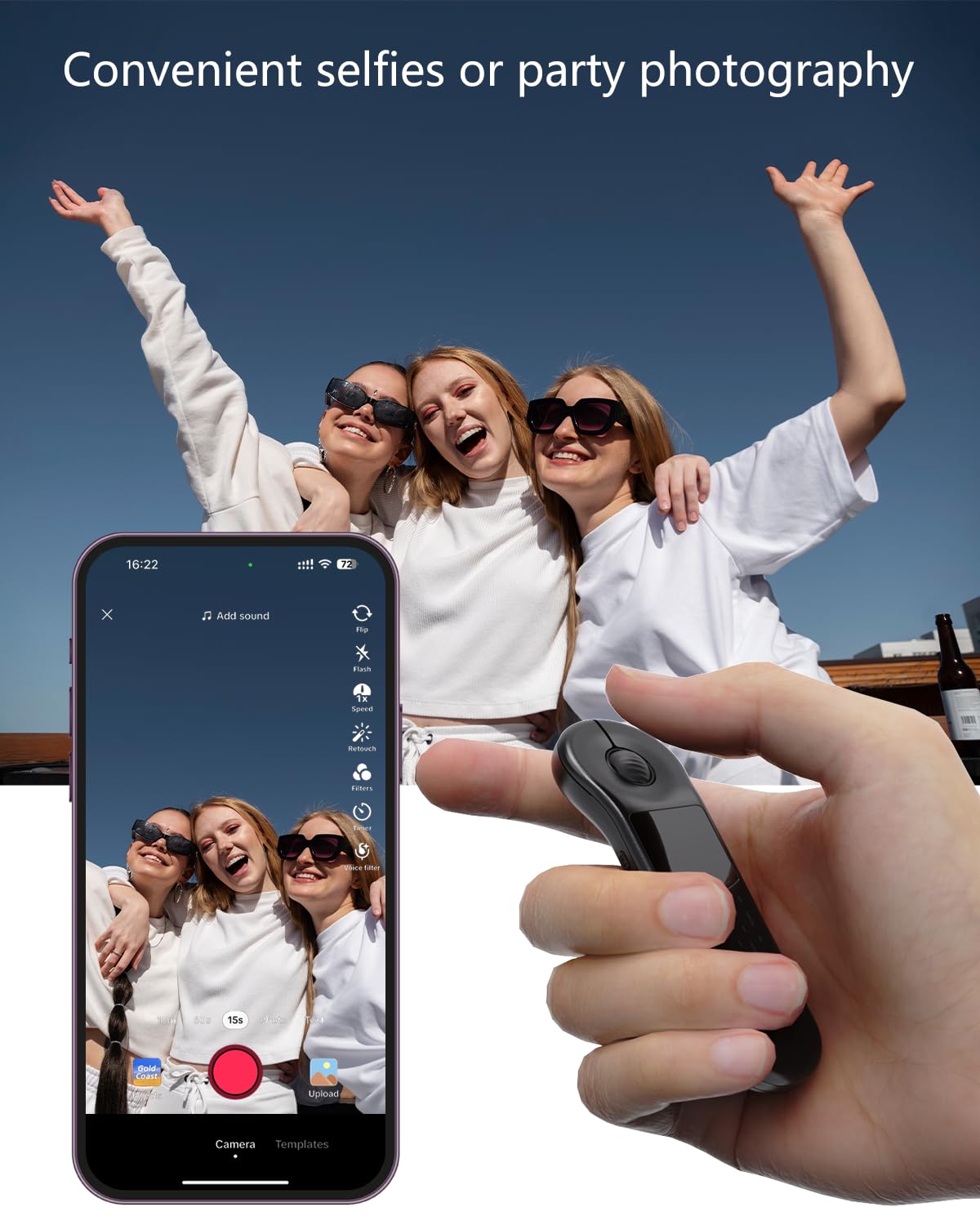 3-Link Air Mouse for PC/iOS/Android with Touchpad, Rechargeable Wireless Presentation Clicker, Bluetooth 2.4G Remote Control for PowerPoint/Keynote/Tiktok/Camera/Kindle Apps (Black)