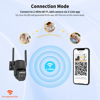 Solar Camera Outdoor Wireless, Wi-Fi Security Cameras for Home, 360° View, Two-Way Talk, Auto Tracking, Light Alarm, Color Night Vision